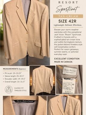 Jack Victor Resort Sportcoat – Size 42R
